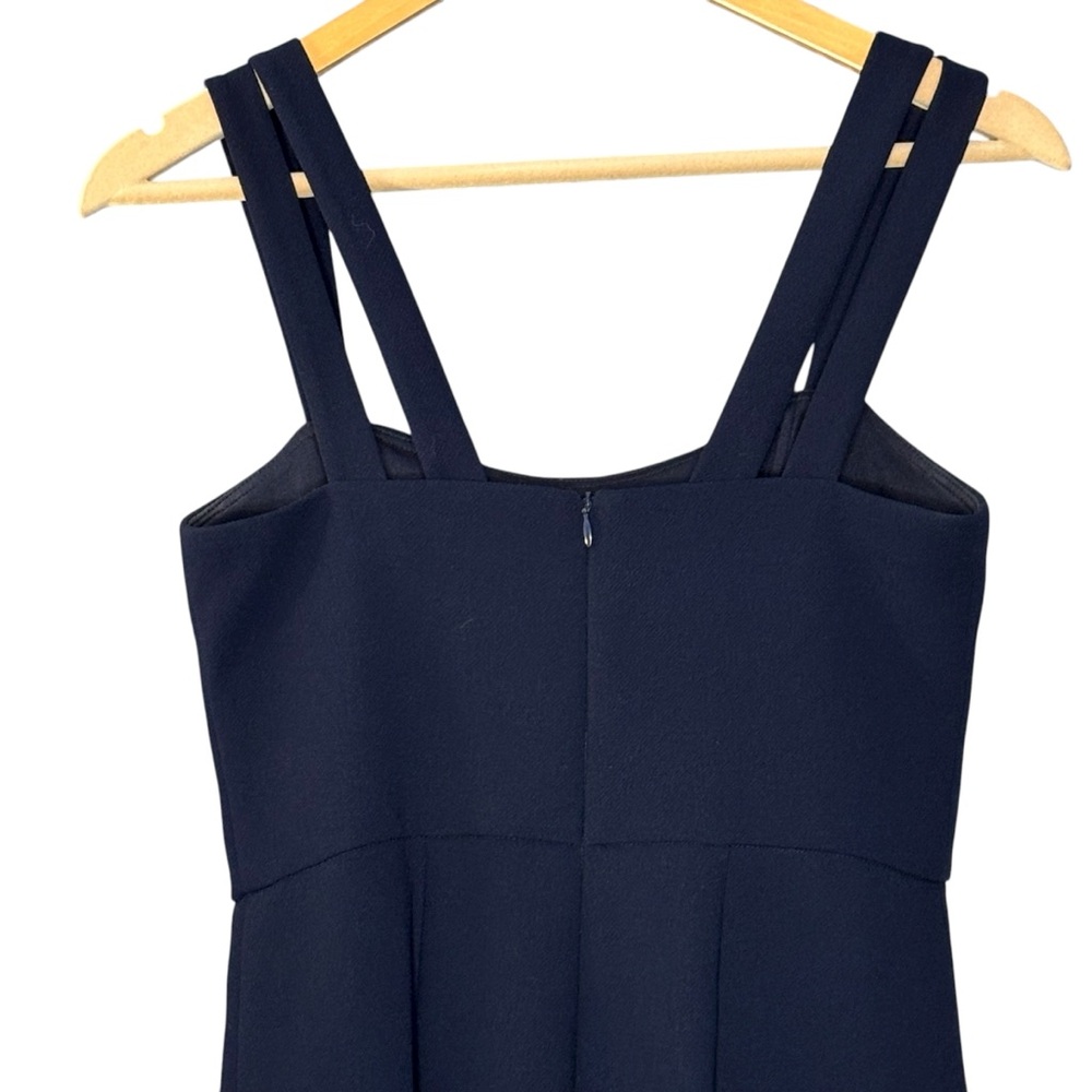 Xscape dress navy blue double strap tulip skirt cocktail midi formal size 4 - Picture 7 of 11